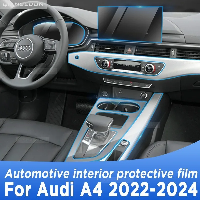 

For Audi A4 2022-2024 Gearbox Panel Navigation Screen Automotive Interior TPU Protective Film Cover Anti-Scratch Accessories