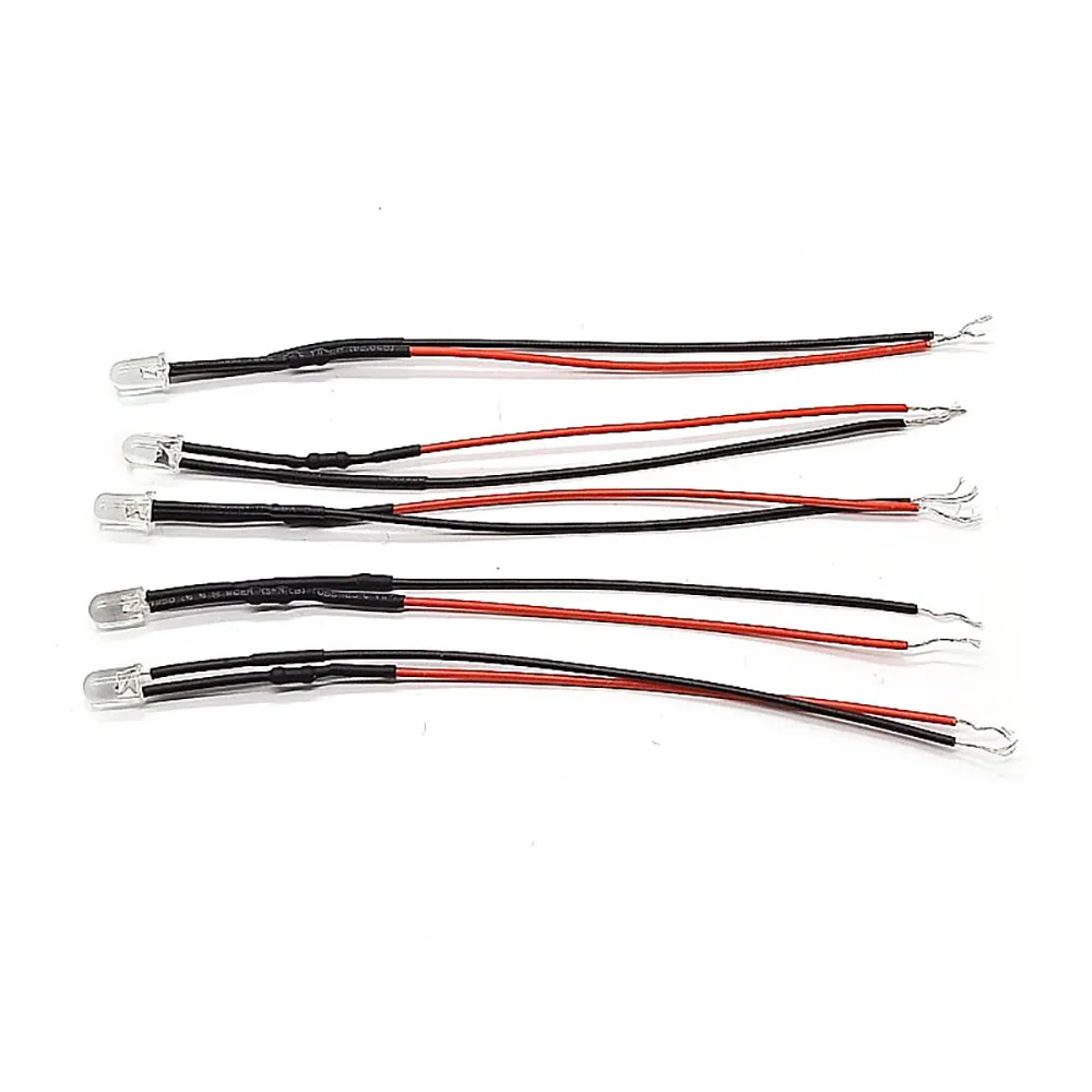 10Pcs 5mm Pre Wired Ultra Bright LEDs Emitting Diodes with Resistance LED Bulb Lights 3V 5V6V9V 12V 24V 36V 48V 60V 110V 220V