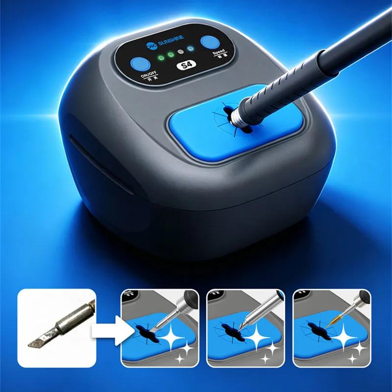 SUNSHINE S4 Smart Soldering Iron Tip Automatic Sensor Cleaning Multi-speed Adjustment for Various Welding Repair Scenarios