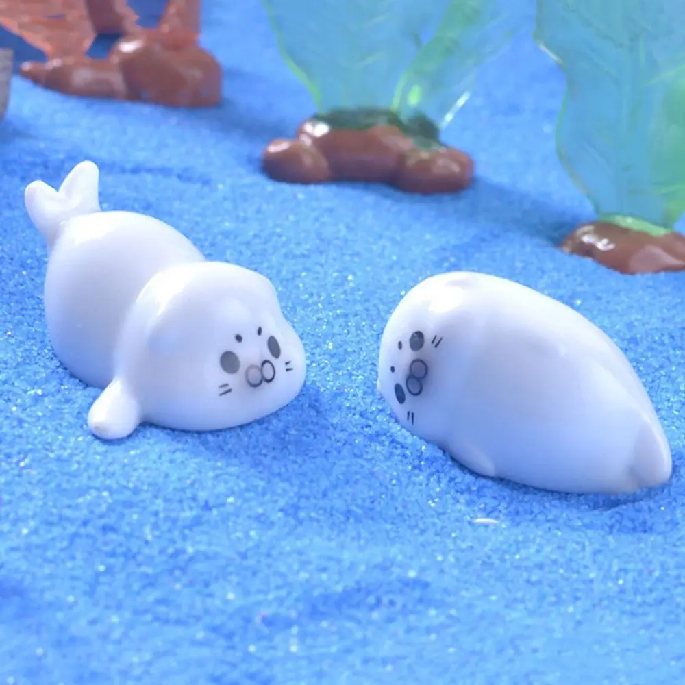 Cute Ocean Series Sea Lion Micro Landscape Decorative Mini Sea Lion Figurine Resin Fish Tank Small Ornaments Landscaping