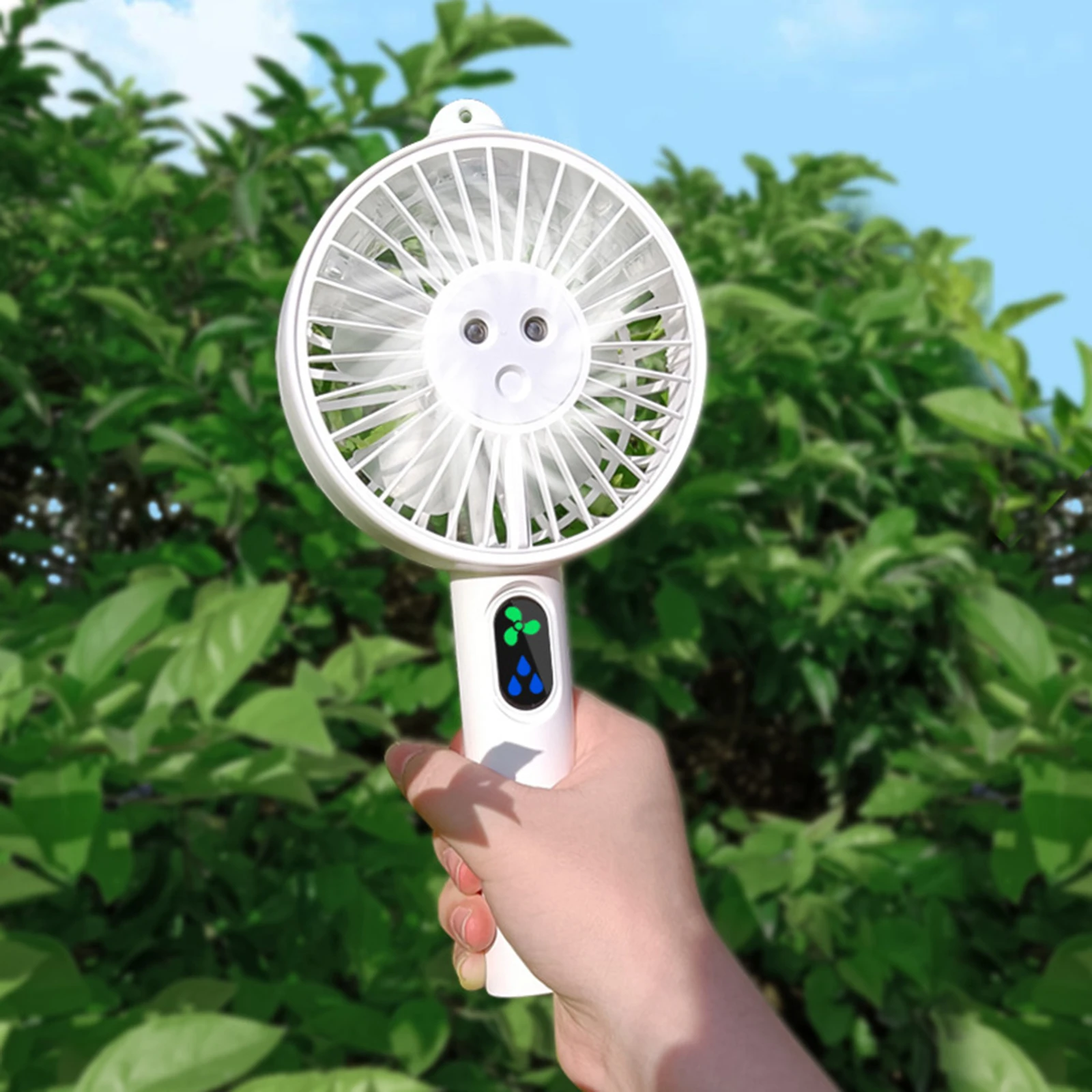 USB Air Cooling Fan Phone Holder 5V 4W Water Misting Fan 3-Gears Wind 5000mAh Removable Base with Water Tank for Outdoor Travel