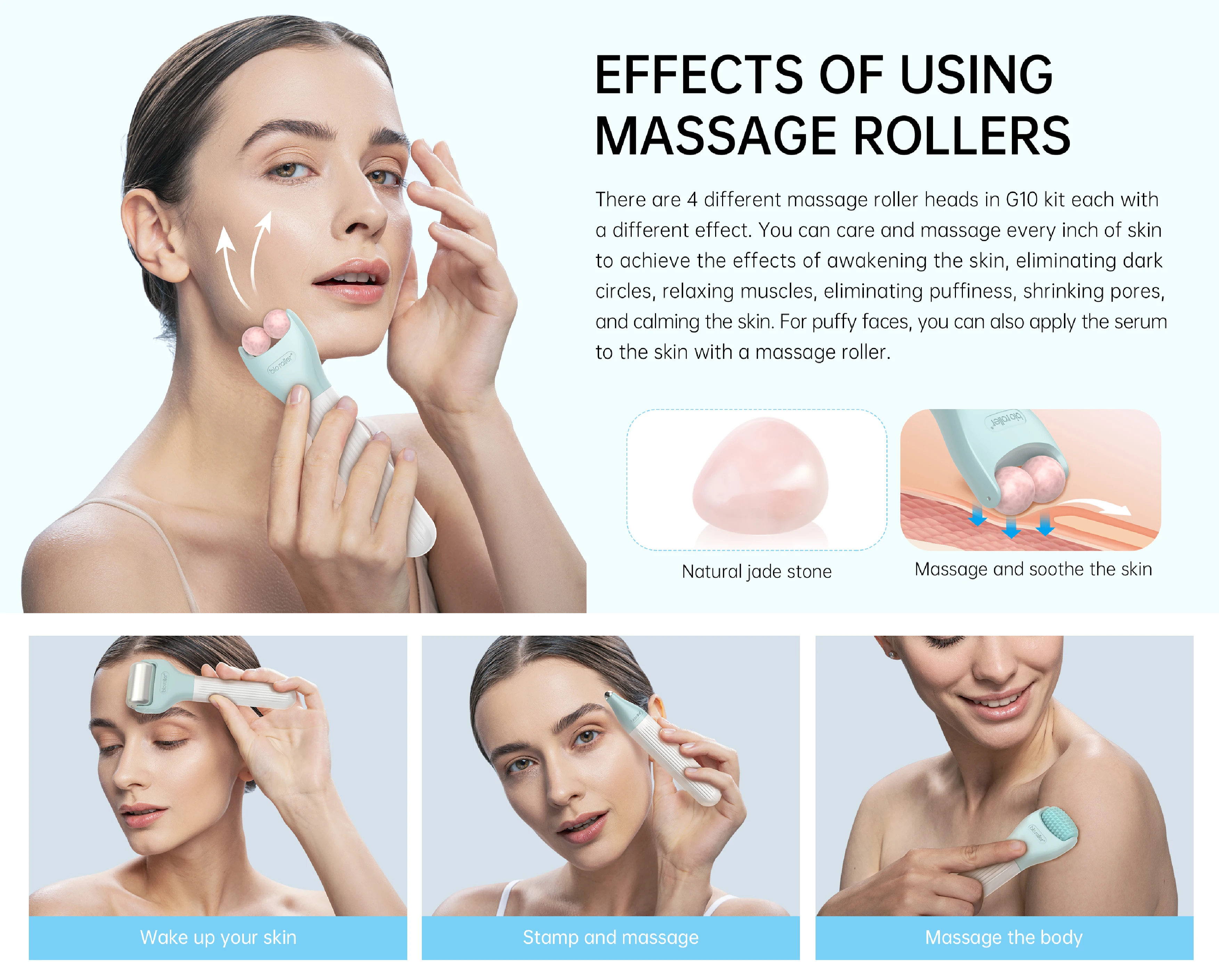 مجموعة أسطوانة ديرما 10 في 1 للنساء والرجال - مجموعة أسطوانة ميكرونيدلينغ مع 9 رؤوس قابلة للاستبدال وحقيبة تخزين #4