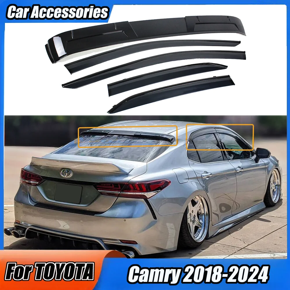 

Car Window Sunshade For TOYOTA Camry 2018-2024 Rear Window Roof Spoiler Tail Wing Sun Visor Auto External Decorate Accessories