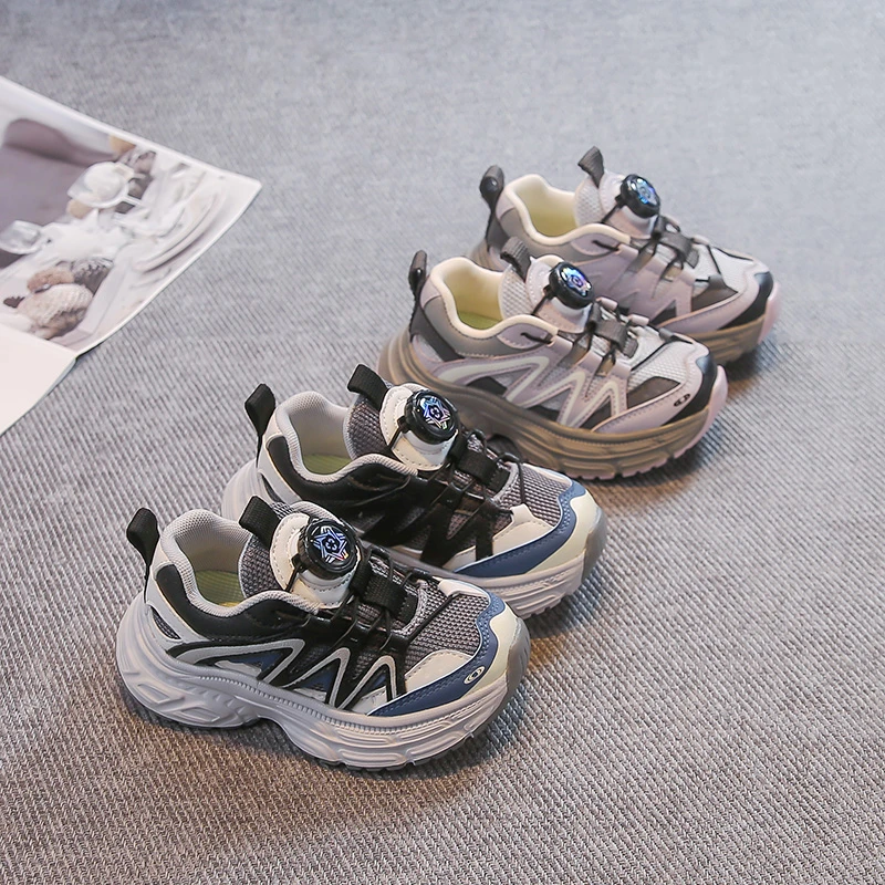 

Children Sneakers Handsome Boys Girls Casual Sports Shoes Thick Soft Sole 2025 Autumn Students Running Shoes Breathable Non-slip