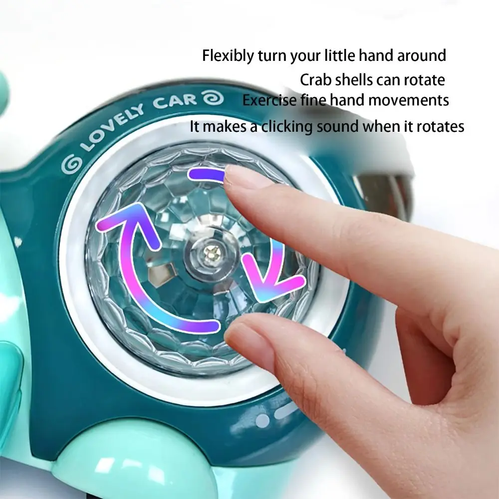 Plastic LED Light Crab Walking With Music Walking Tummy Time Dancing Hermit Crab Snail Movable Early Education