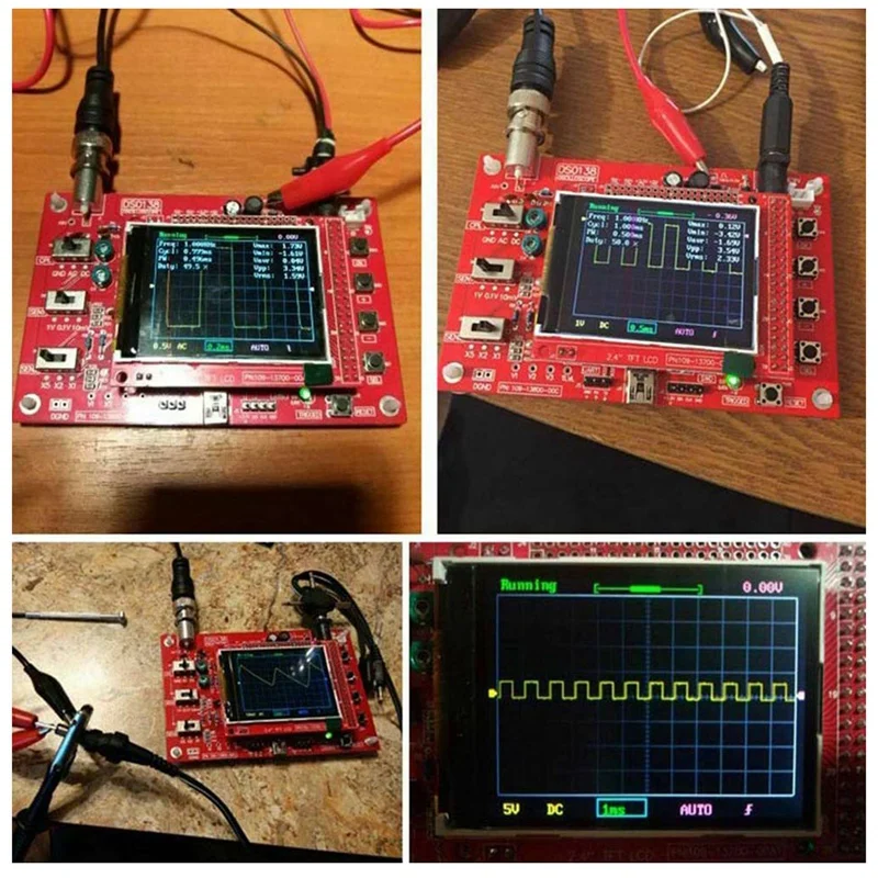 DSO138 Oscilloscope Digital TFT With Probe Alligator Test Clip For Arduino ARM Detection Development Board Assembled