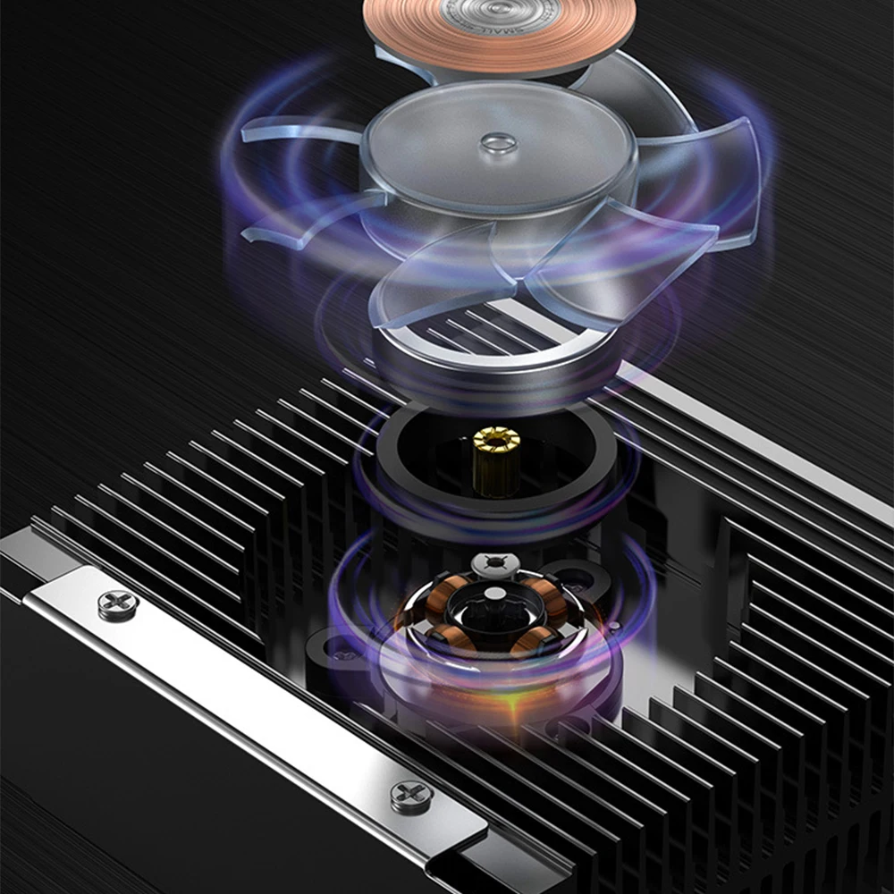 M.2 2280 Solid State Drive SSD Radiator 4pin PWM Fan PCIe5.0 Air Cooling