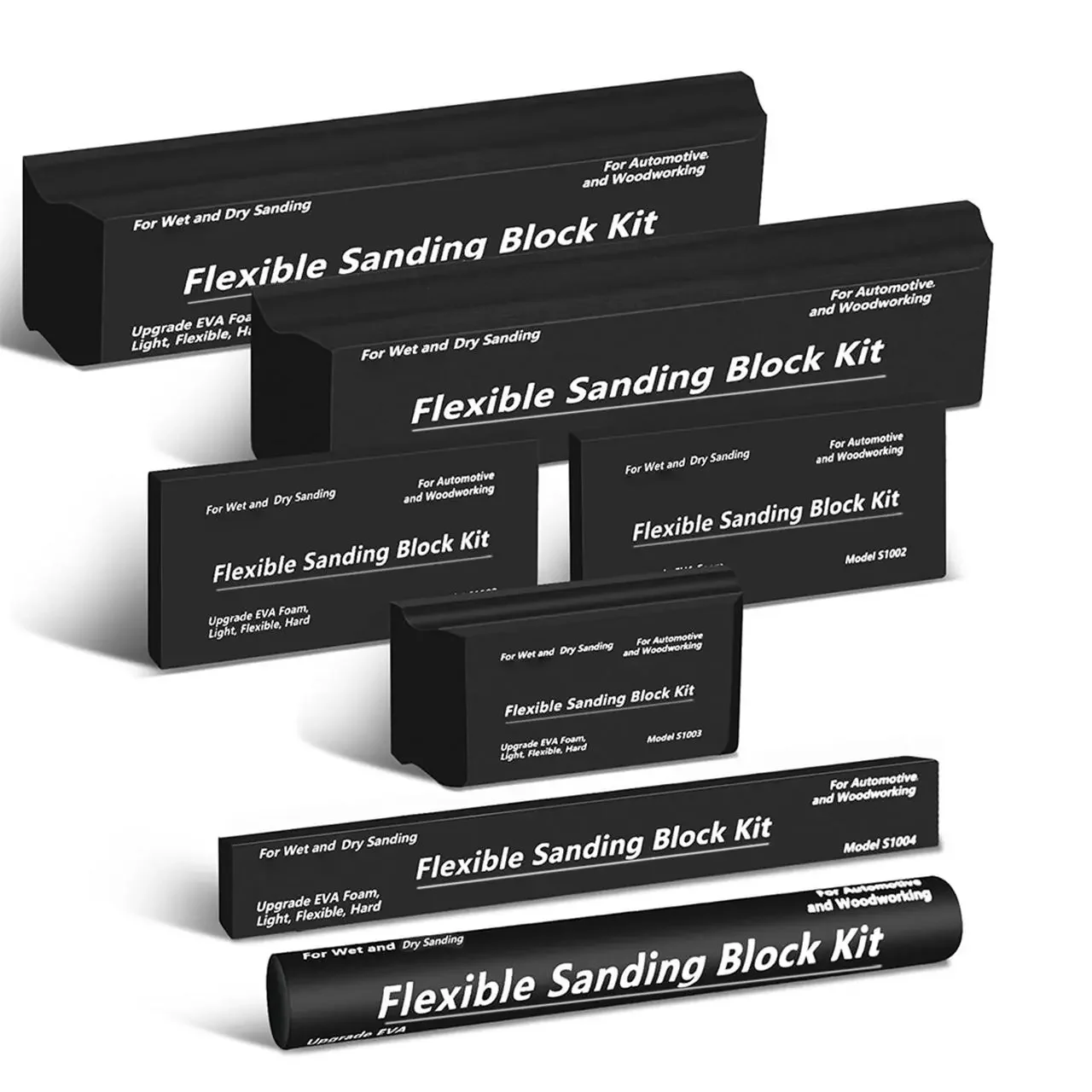 Car Wood Bodywork 7/12PCS Sanding Block Kit Flexible EVA Foam Wet or Dry Autobody Hand Sanding Blocks Kit for Automotive