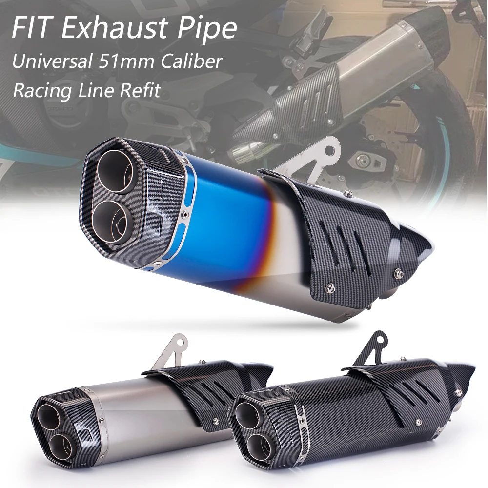 

Motorcycle Exhaust Pipe High Quality Double Outlet Side Heat Shield Cover Guard Tail End Muffler For Z900 TMAX 530 MT09 03 R3