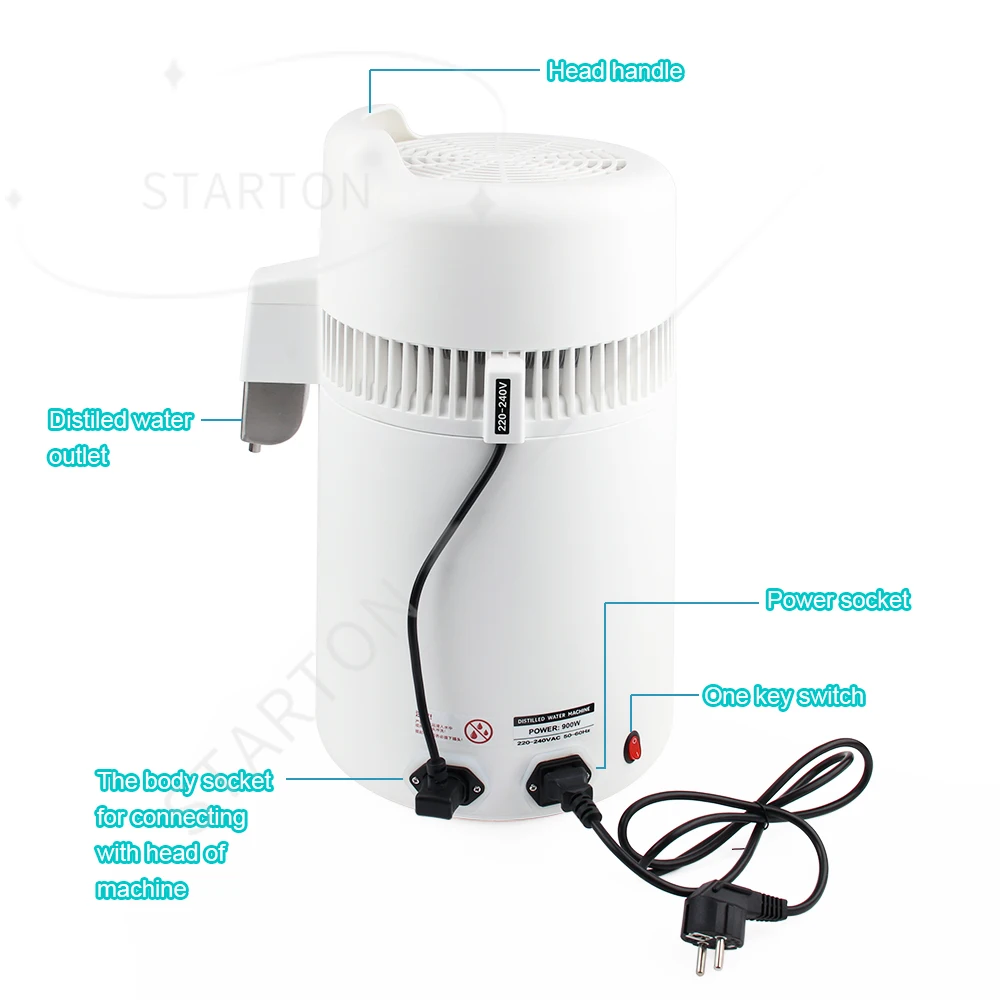 

Plastic Jug Water Distilled Machine Dispenser Drinking Purifier Dental Distillation Equipment EU US Plug