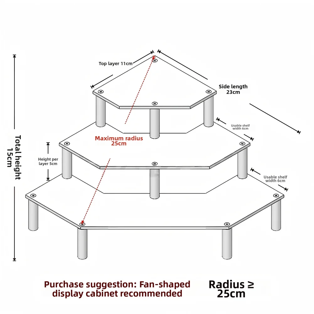Acrylic Display Risers 3 Tier Clear Cupcake Stand Organizer Figures Display Shelf Dessert Shelves For Party Decoration