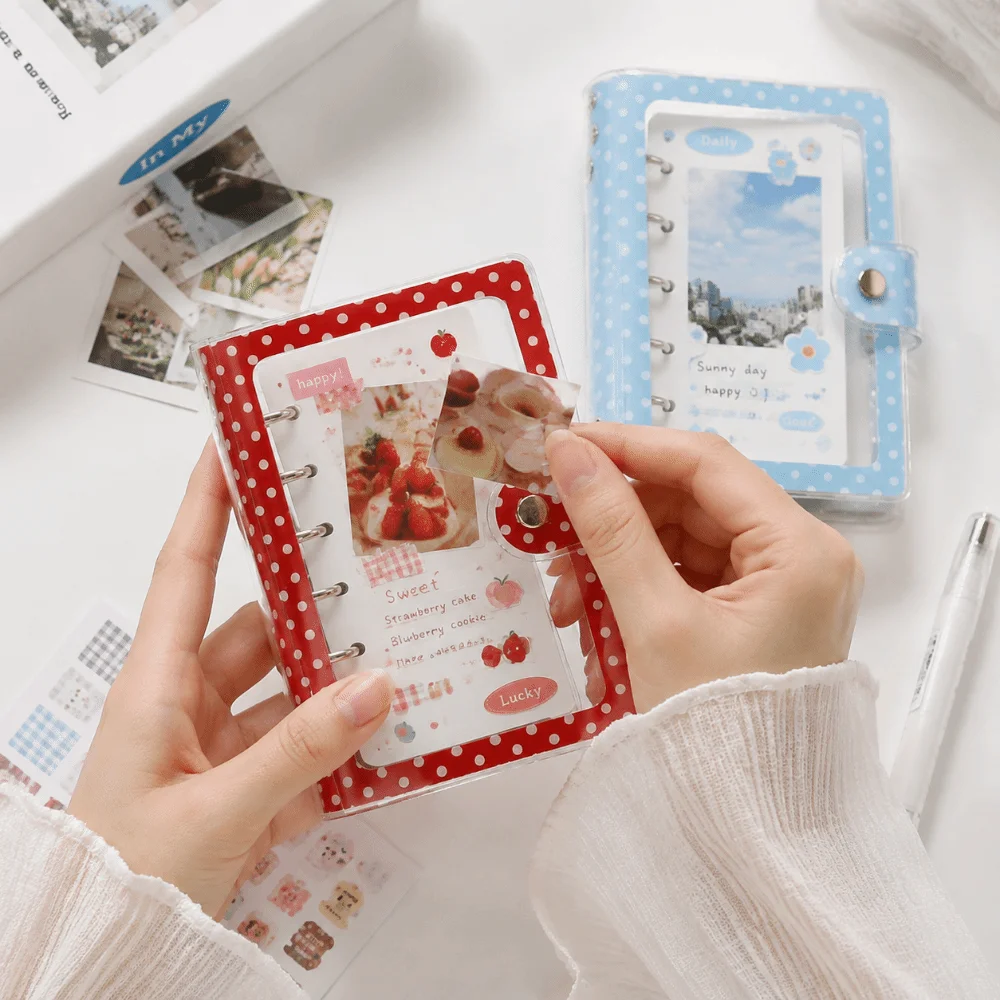 INS PVC A7 Binder Cover A7 Clear Polka Dot Clear Binder Polka Dot Kpop Photocard Album Cover Kpop Photocard Collection