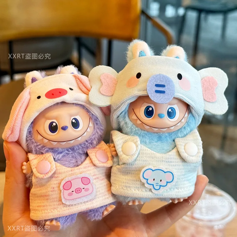 

For V4 Labubu Doll Clothing 4.0 Labubu Clothing Heart Password Blind Box Vinyl Doll Cute Animal Jumpsuit Doll Accessories