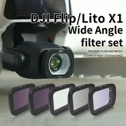 Suitable for DJI Lito X1/Flip wide-angle lens to enlarge shooting angle by 100 ยฐ, filter ND/UV/CPL accessories