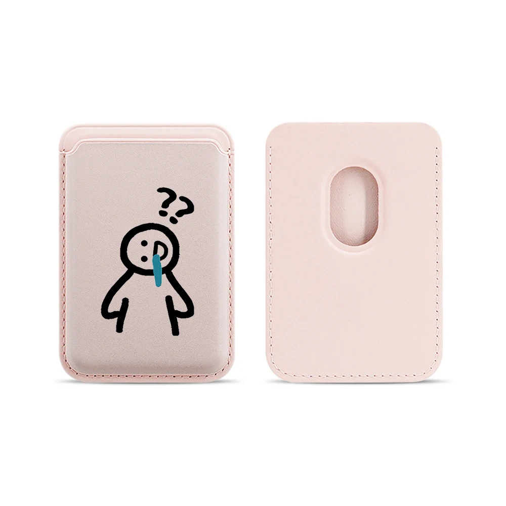 Lustige Line-Art-Lederkartenhalterung, lustige Brieftasche, Telefonkartenhalter für magnetische Hüllen, geeignet für alle iPhone Magsafe-Karten-Handytaschen. – Detail 16