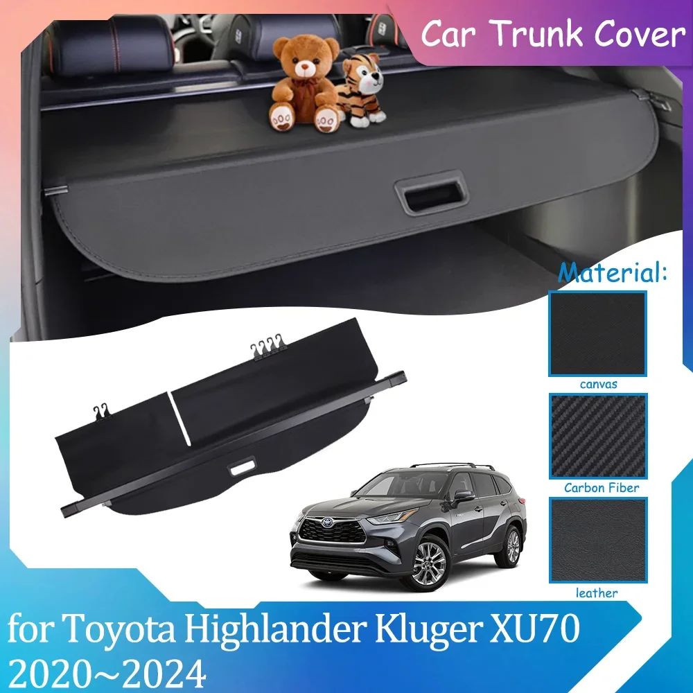 Car Trunk Covers for Toyota Highlander Kluger XU70 2020~2024 Waterproof Luggage Curtain Shelter Privacy Cargo Pad Accessories