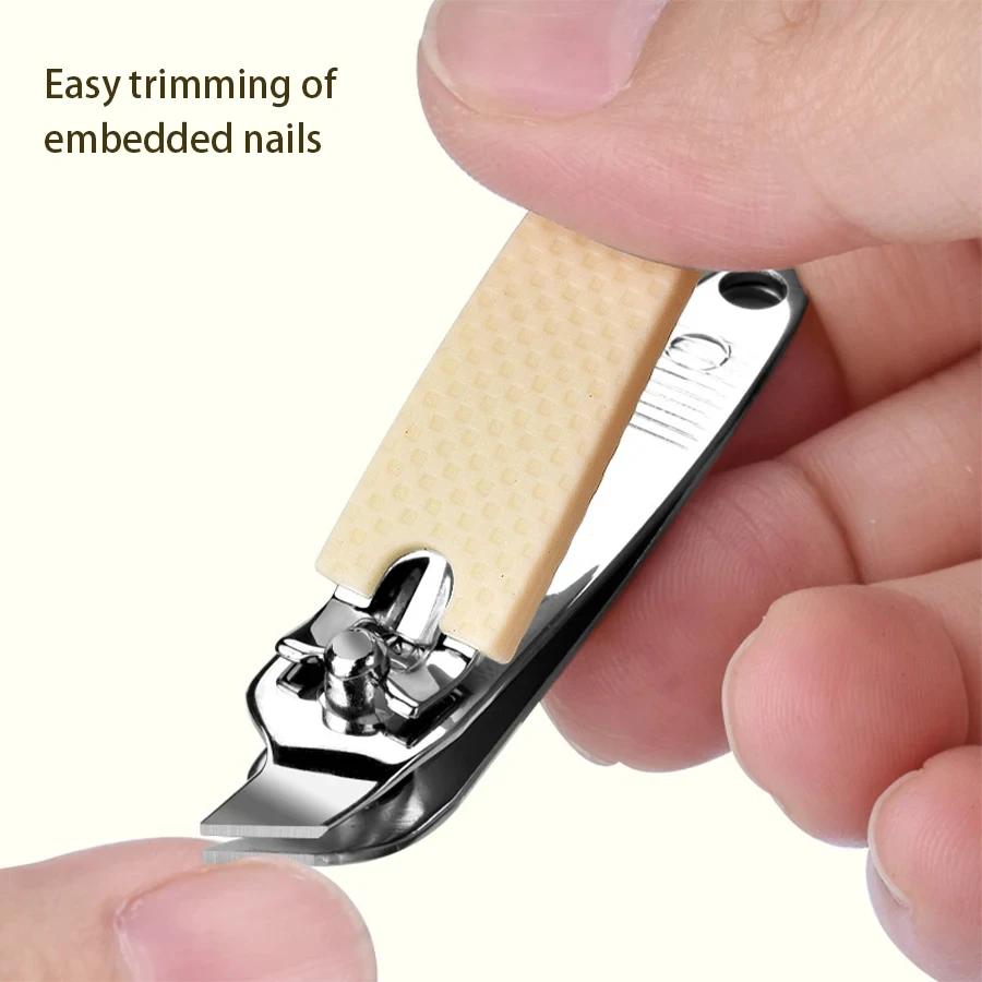 Regalo di Natale Cartone animato Scatola di plastica trasparente Bocca piatta Skew Bocca Forbici per unghie Set di strumenti per manicure per tagliare i piedi