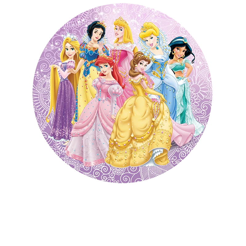 Disney Princess Snow White  Cinderella Aurora Belle Jasmine Backdrop Birthday Decoration Wedding Banner Elastic