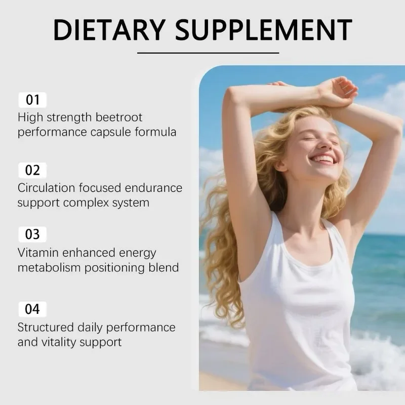 Organic Beetroot 1300 Milligrams Per Serving -60 Capsules