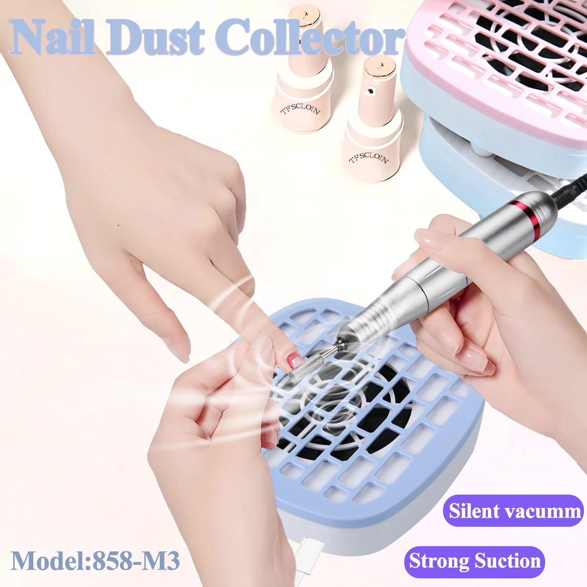

Mini Electric Nail Dust Collector Desktop Nail Powder Removal Fan Vacuum Cleaner for Salon Home Use