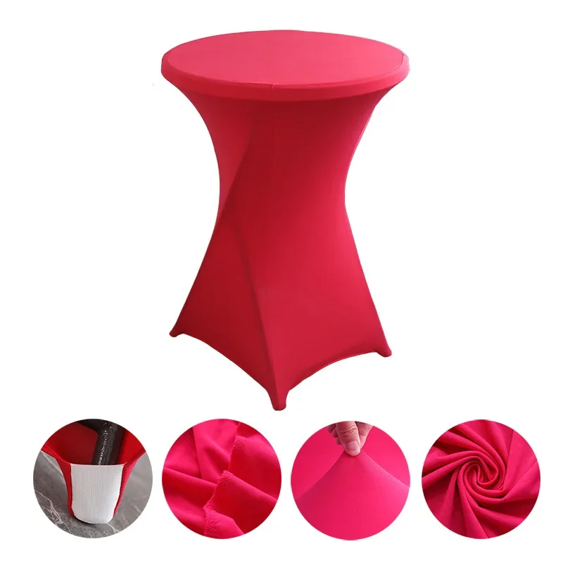 Bruiloft Decoratie Elastisch Tafelkleed Cocktail Tafelkleed Spandex Stretch Hoge Bar Hotel Verjaardagsfeestje Verschillende kleuren
