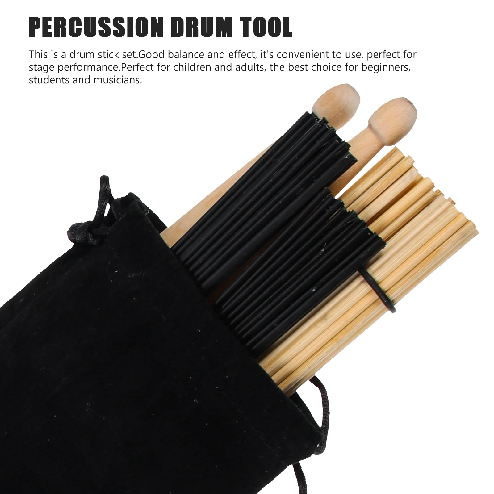 

Drum Stick Instrument Accessories Music Drumstick Kit Percussion Tool Wood Craft Wooden Drumsticks