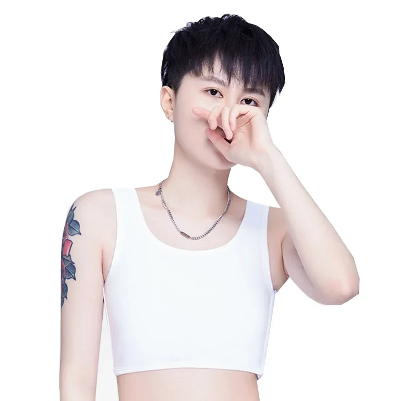 HaleyChan 3 Rows of Hook Mesh Breathable Plus Size Chest Binder for Tomboy Trans Lesbian Crossdresser FTM Corset  Strapless Top