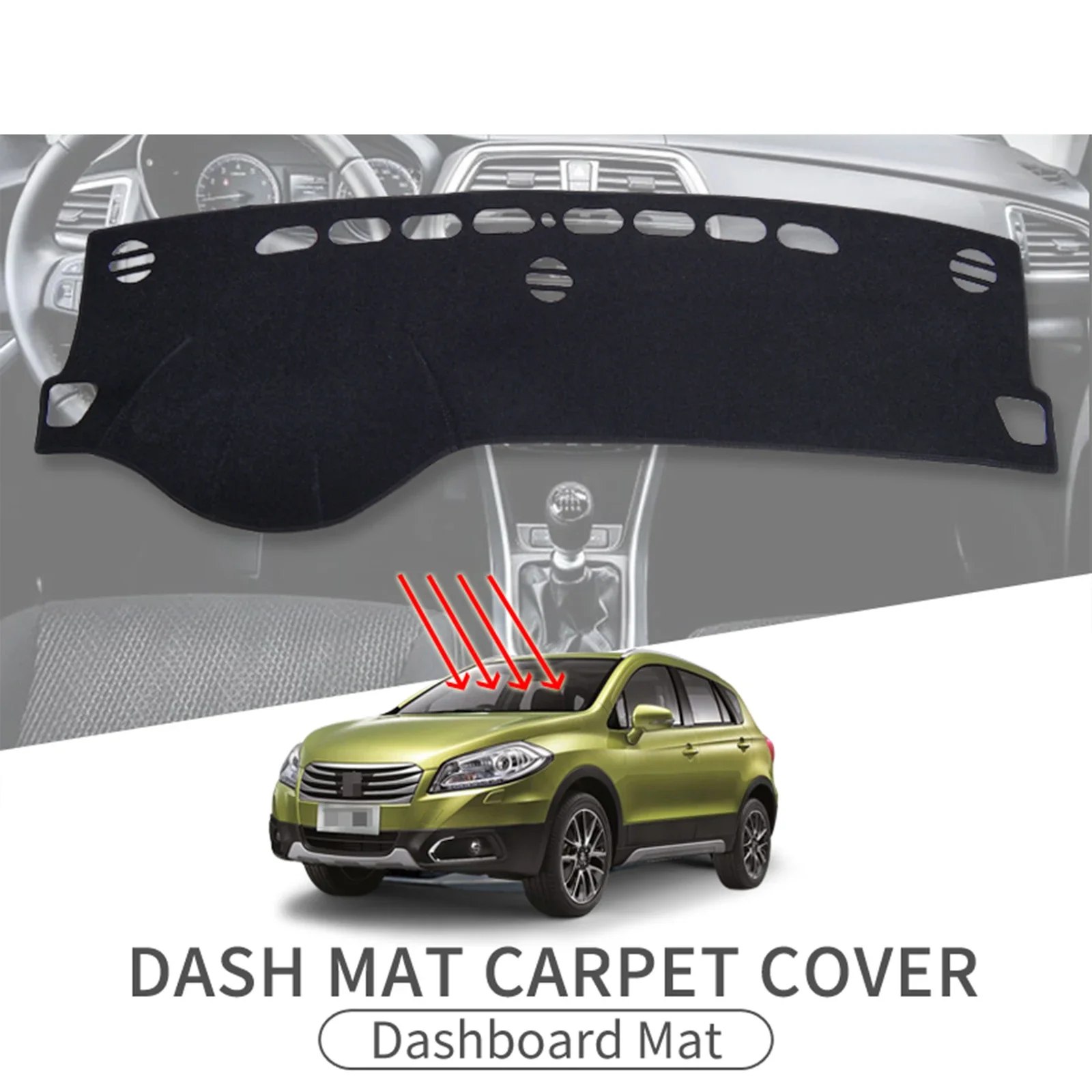 

For Suzuki SX4 S-Cross SCROSS 2014 2015 2016 2017 2018 2019 Car Dashboard Mat Sunshade Protective Carpet Dash Mat Dashmat