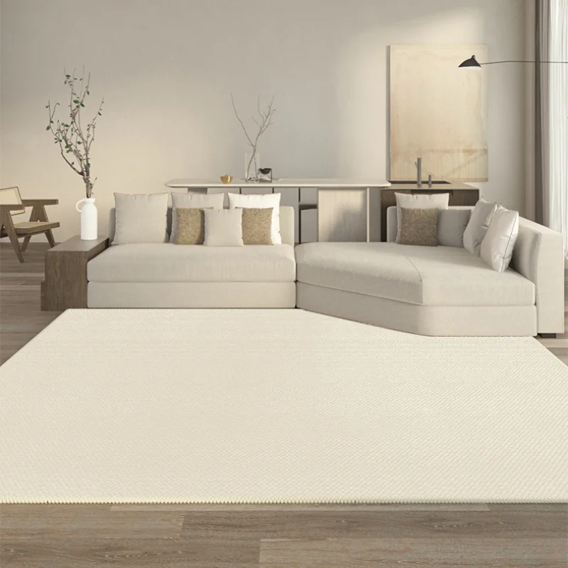 

Minimalist Solid Color Living Room Carpet Beige Bedroom Rug Non-Slip Wabi-sabi Room Alfombra Luxury Tapete Tapis Salon 러그 ковер