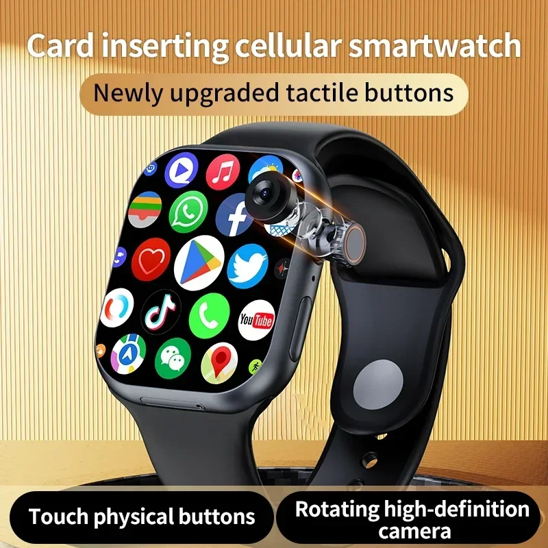CD20 Smartwatch: 2.29" AMOLED Display, SIM & WiFi Calling, GPS, 180° Rotatable Camera ,  Health & Heart Rate Monitor.