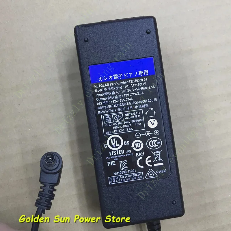 Original AD-A12150LW 12V 2a AC adapter charger for Casio electronic piano PX-130/135/150/160/330 CDP-120/130/135 power supply