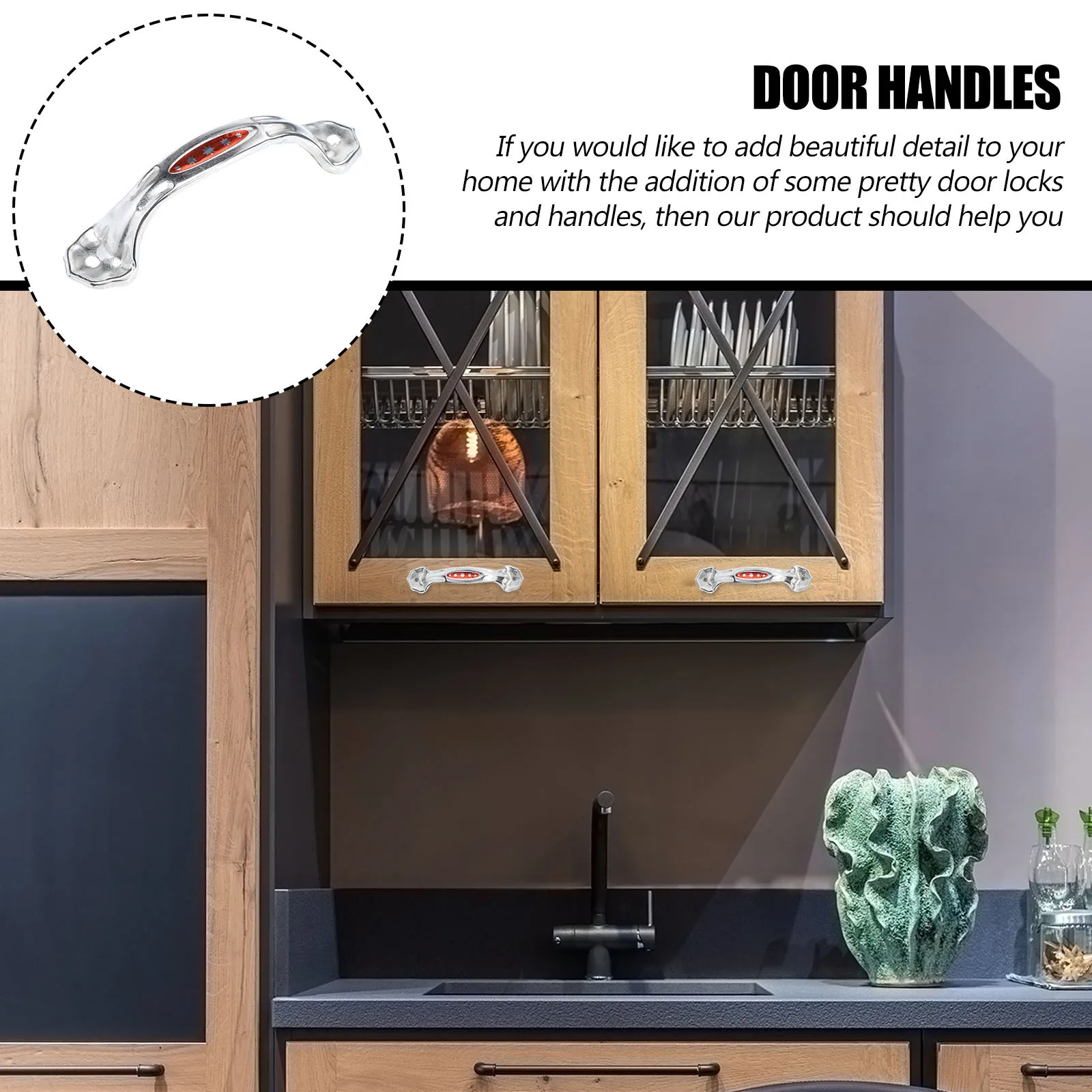 

20Pcs Five Steel Door Handles Practical Design Durable Pull Handles for Door Furniture Cabinet Drawer