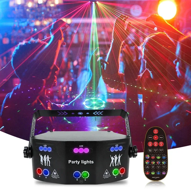 Laser Lights Decoration Projector Christmas Decor Light Disco DMX512 Beam Party Holiday Lighting Wedding15 Eyes Laser Party