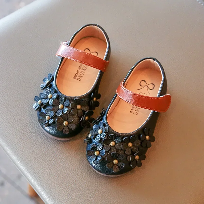 

Baby PU Light-weight Princess Girls Dress Spring Autumn Flats Non-slip Mary Janes Cute Toddler Flower Casual Shoes 21-30