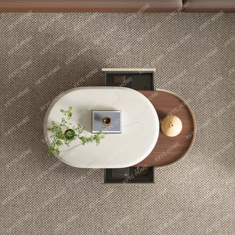 

Новый минималистичный кофейный столик из микрокристаллического камня, мраморный, легкий люкс, премиум-класса