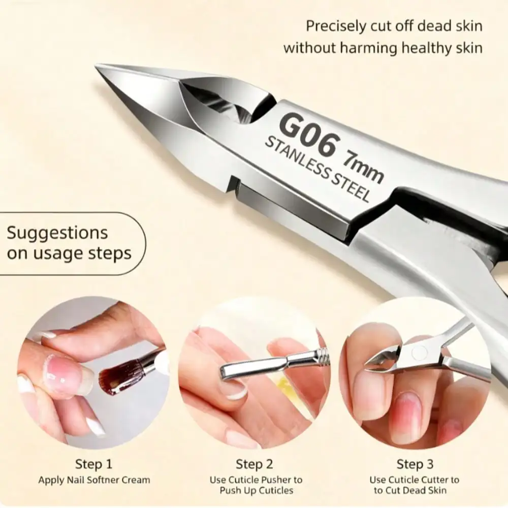 1Pc Stainless Steel Manicure Set with clippers,cuticle nippers & pushers. For nail/foot care, ingrown nails, great gift for all.