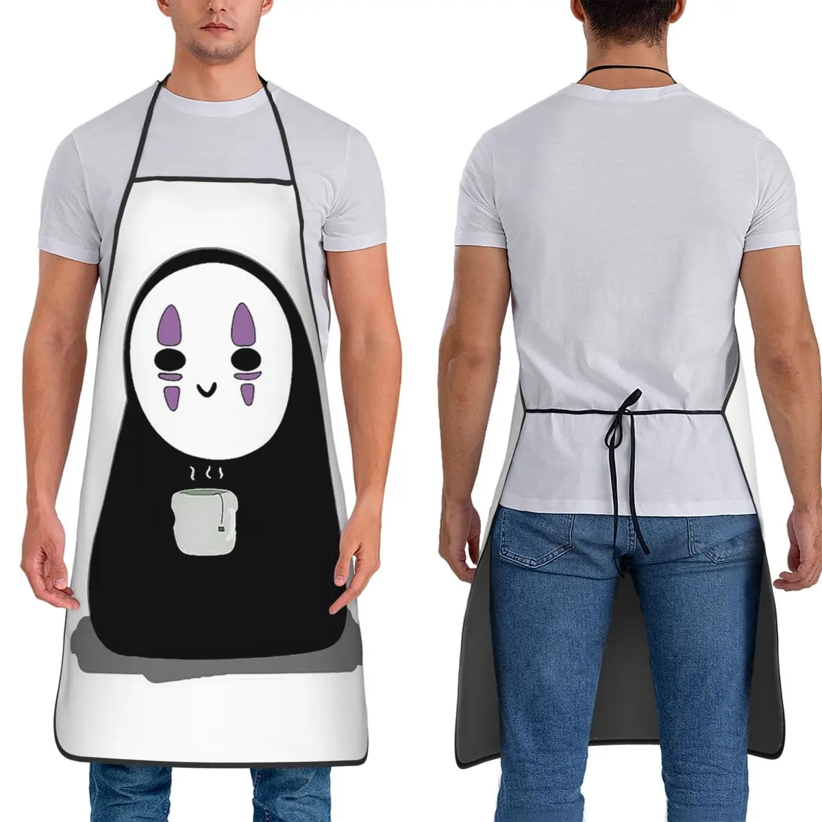

Lingguh Oke Ngopi Apron Chef Cooking Baking Tablier Sleeveless Bib Kitchen Cleaning Pinafore for Women Men Painting