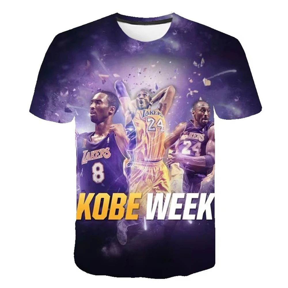 Children\'s T-shirt Kobe 3D Printed Casual men\'s T-shirt Short Sleeve Boys and Girls Top Street Shirt NBA Stars Fashion Clothing