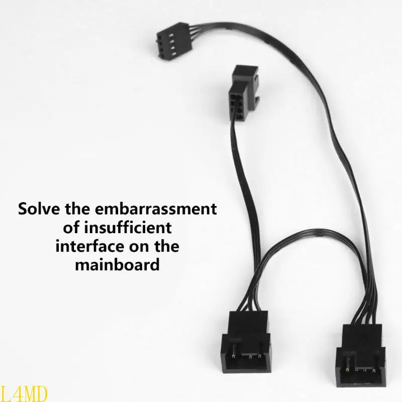 L4MD Computer Case ventilator Power Adapter Cable, 4 pin naar 3 -weg PWM Splitter 4PIN PWM Fan Splitter Cable ventilator