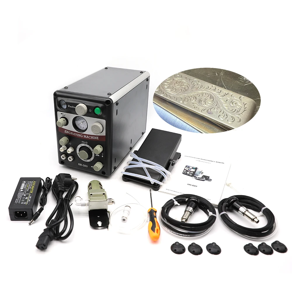 

Jewelry Tools and Equipment Ring Engraving Machine Jewelry Pneumatic Engraving Machine with Foot Pedal and Hand Control