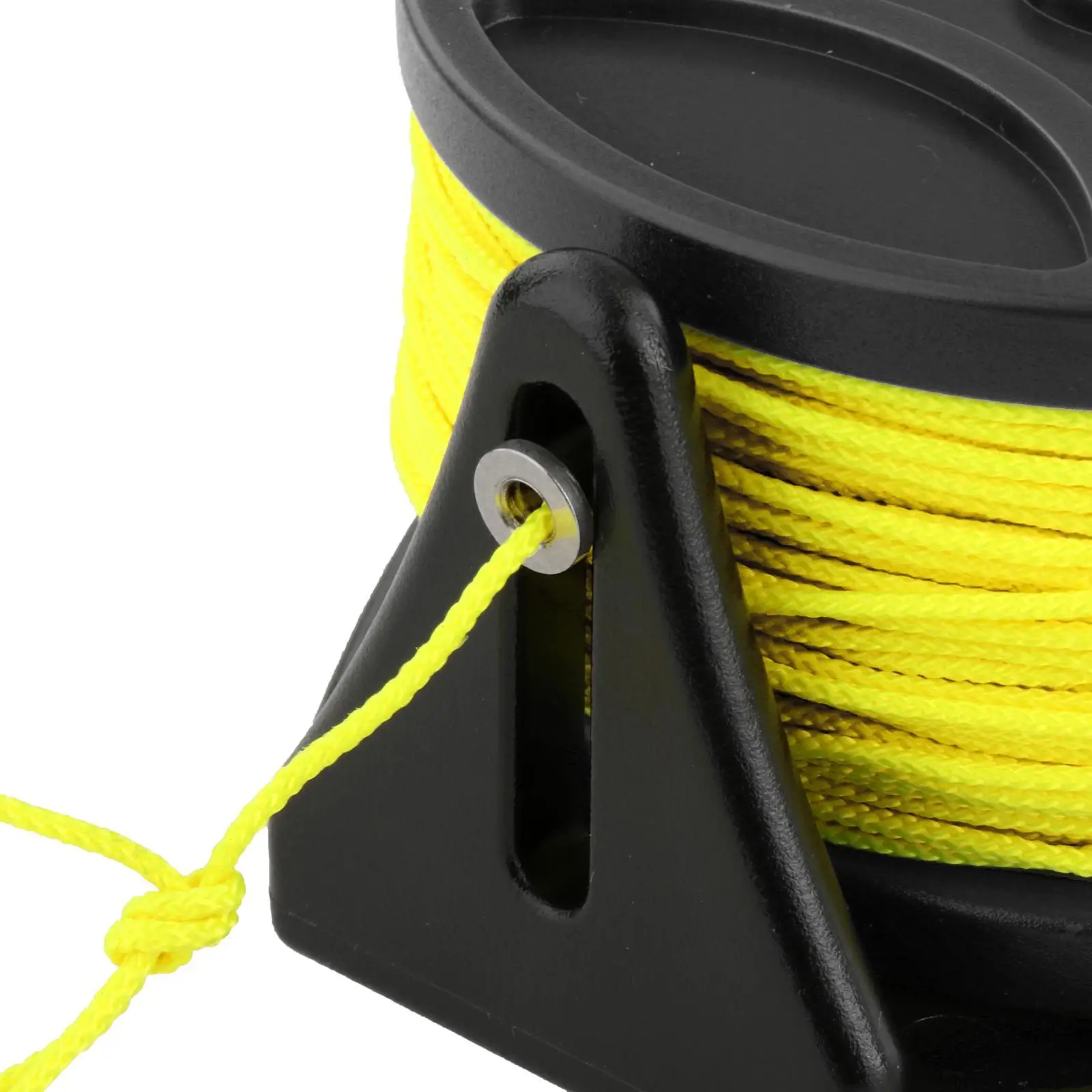 Diving Reel with Handle for Cave Wreck Diving Yellow Line 46 Meter Nylon Spool with Finger Stop for Recreational Use