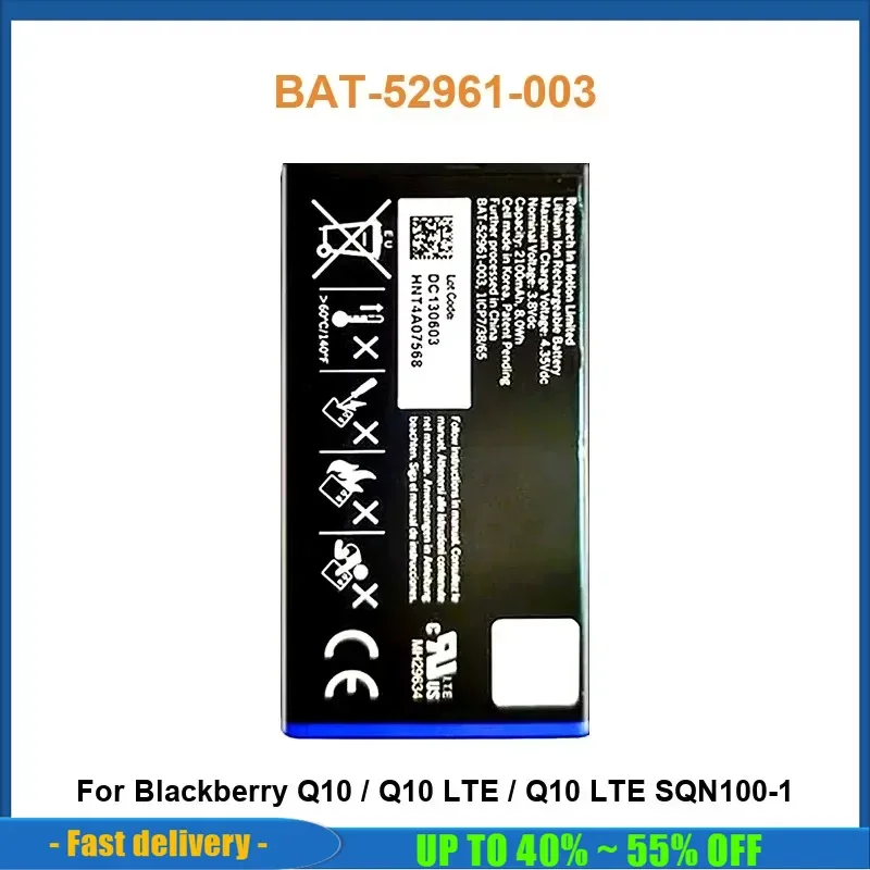 Battery For Blackberry Q10 Q20 Q5 Q10 LTE SQN100-1 SQC100-1 SQC100-3 BAT-51585-103 BAT-52961-003 BPCLS00001B