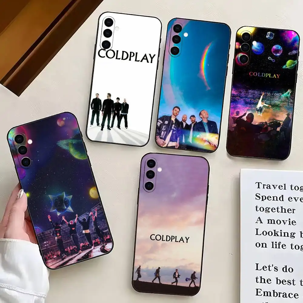 

Colorful B-Band C-Coldplay-ES Phone Case For Samsung Galaxy A73,A72,A71,A70,A53,A52,A51,Soft Silicone Black Cover