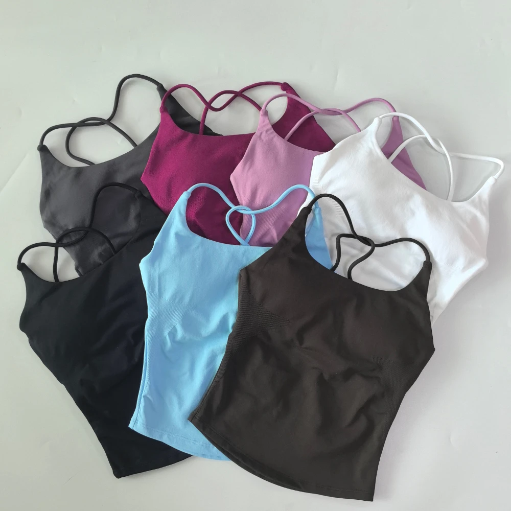 Pericic 2-teiliges Sportset für Damen, Twist-Back-Top, rückenfreier Träger-BH, Yoga-Shorts, Fitness-Set, Trainingskleidung, Outfit, Fitnessanzug – Detail 14