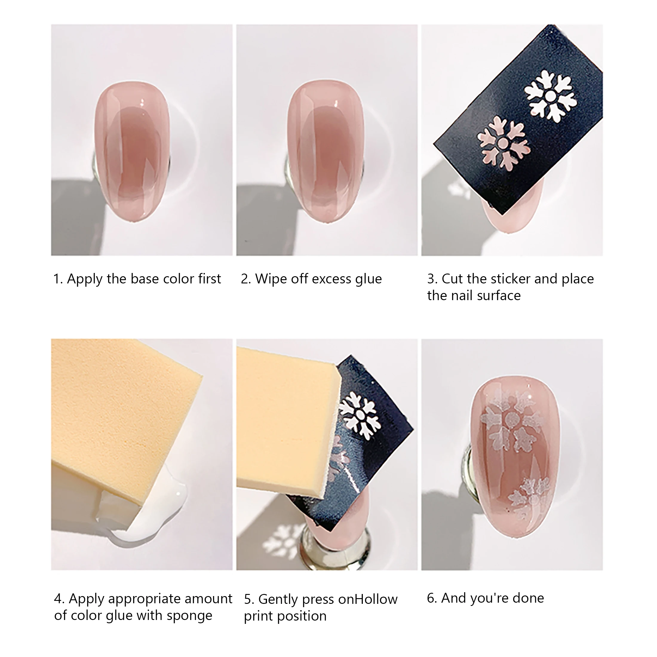 Hollow Out Nail Art Sticker Spray Painting Template Butterfly Love Heart Flower Nail Decal DIY Nail Decoration Press On Nails