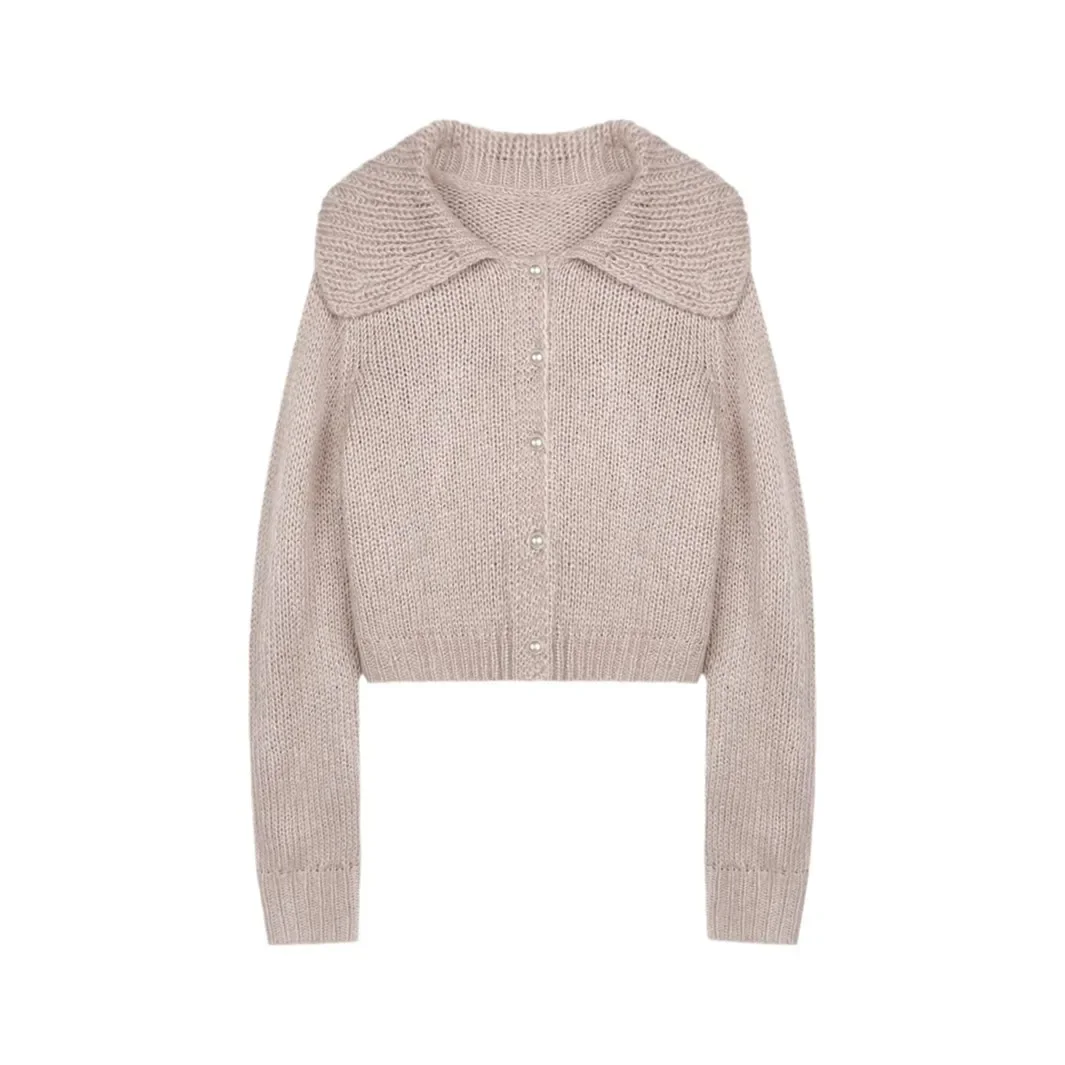 

Cropped Cardigan with Collar Short Jacket Button Up Knit Top Cover Up Shrug Office Casual Spring Fall Outerwear 2025