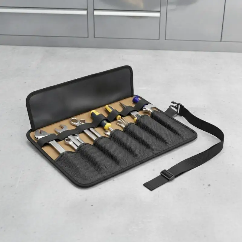 Oxford Cloth Roll Portable Pouch Bag Wrench Tool Foldable Spanner Hammer Camping Pocket Tool Storage Bag Toolkit 1PC
