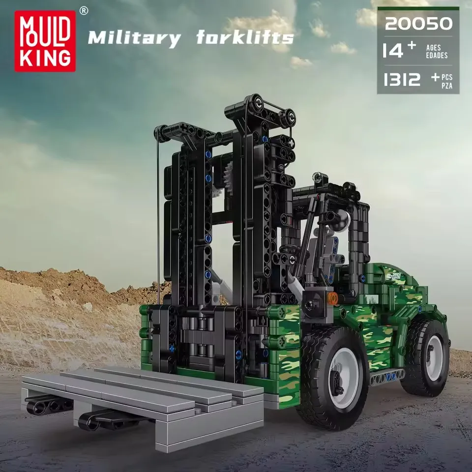 

Technical Mould King 20050 Military Forklift Building Blocks APP Remote Control Heavy Duty Vehicles Assembly Toys Kids Adults
