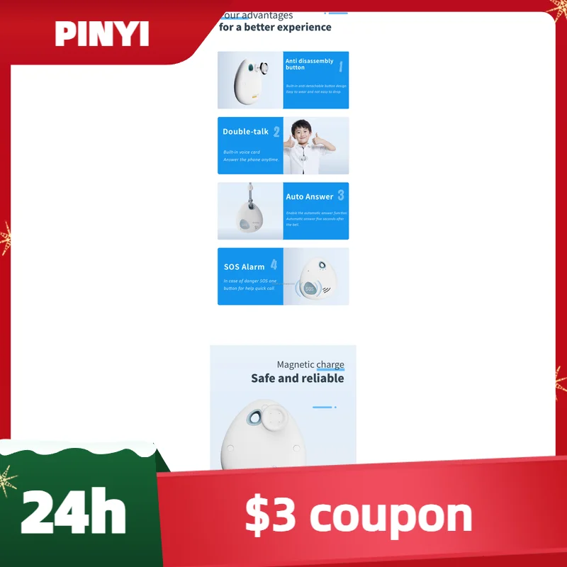 Localizzatore GPS personale intelligente Localizzatore GPS anti-smarrimento impermeabile Allarme SOS APP Controllo remoto Supporto doppia scheda SIM GSM/WIFI/GPRS