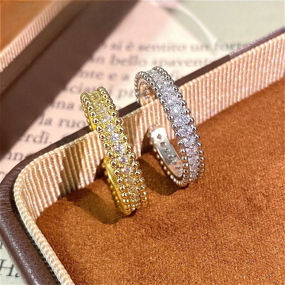 925 sterling silver beaded diamond design women's high-end starry sky finger ring as daily accessory
